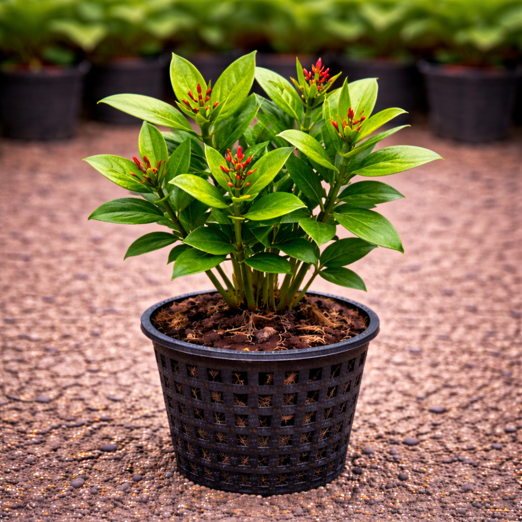 Ixora Plant Sapling  – Live Tropical Flowering Shrub | Vibrant Cluster Blooms