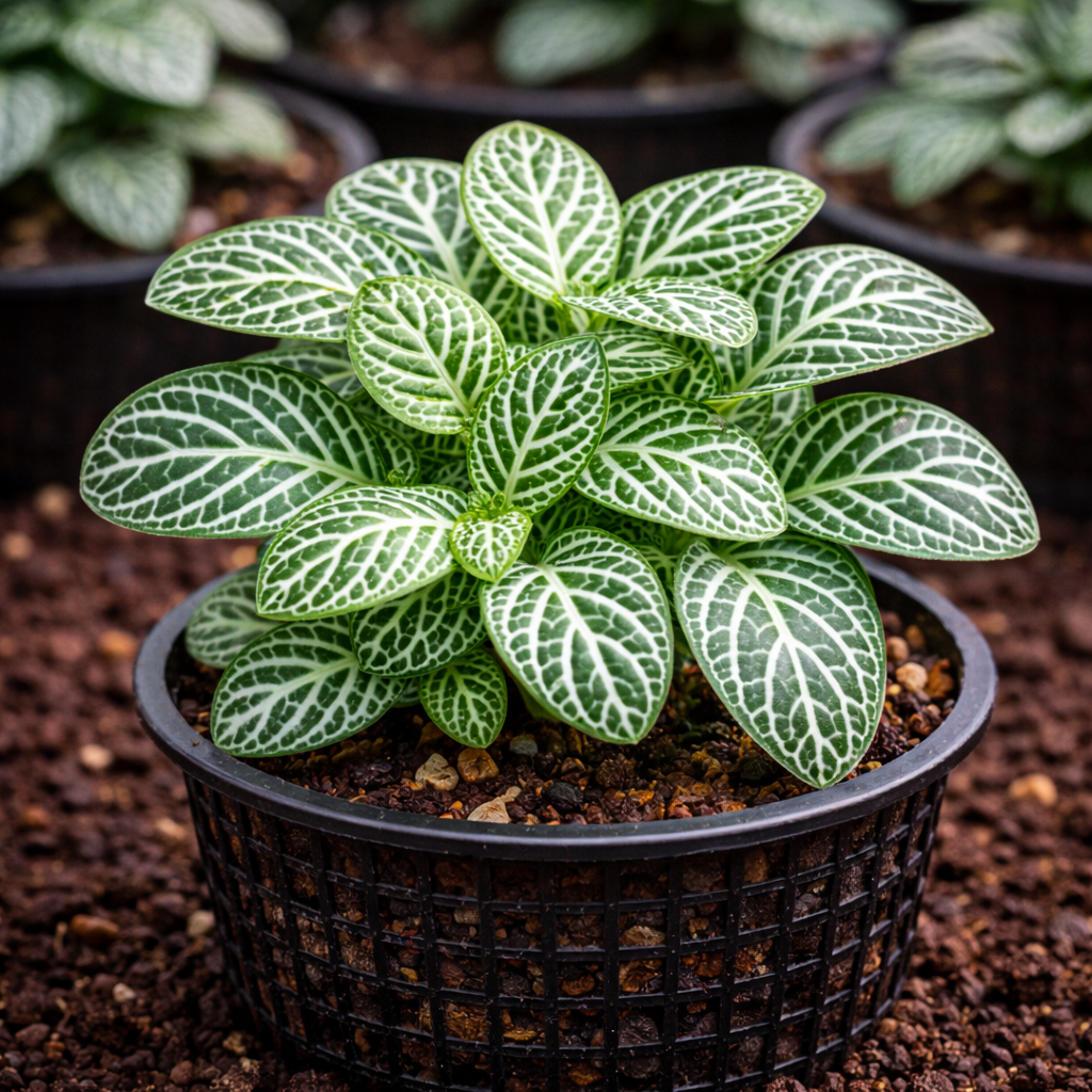 Fittonia White Sapling – Live Nerve Plant | Stunning White-Veined Mosaic Plant