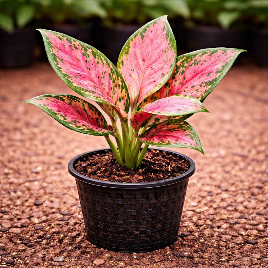 Aglaonema Pink Valentine Plant Sapling – Live Chinese Evergreen | Stunning Pink & Green Indoor Plant