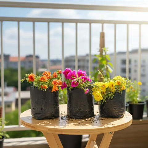 Moss Rose Plant Sapling – Live Colourful Portulaca | Sun-Loving Flowering Plant