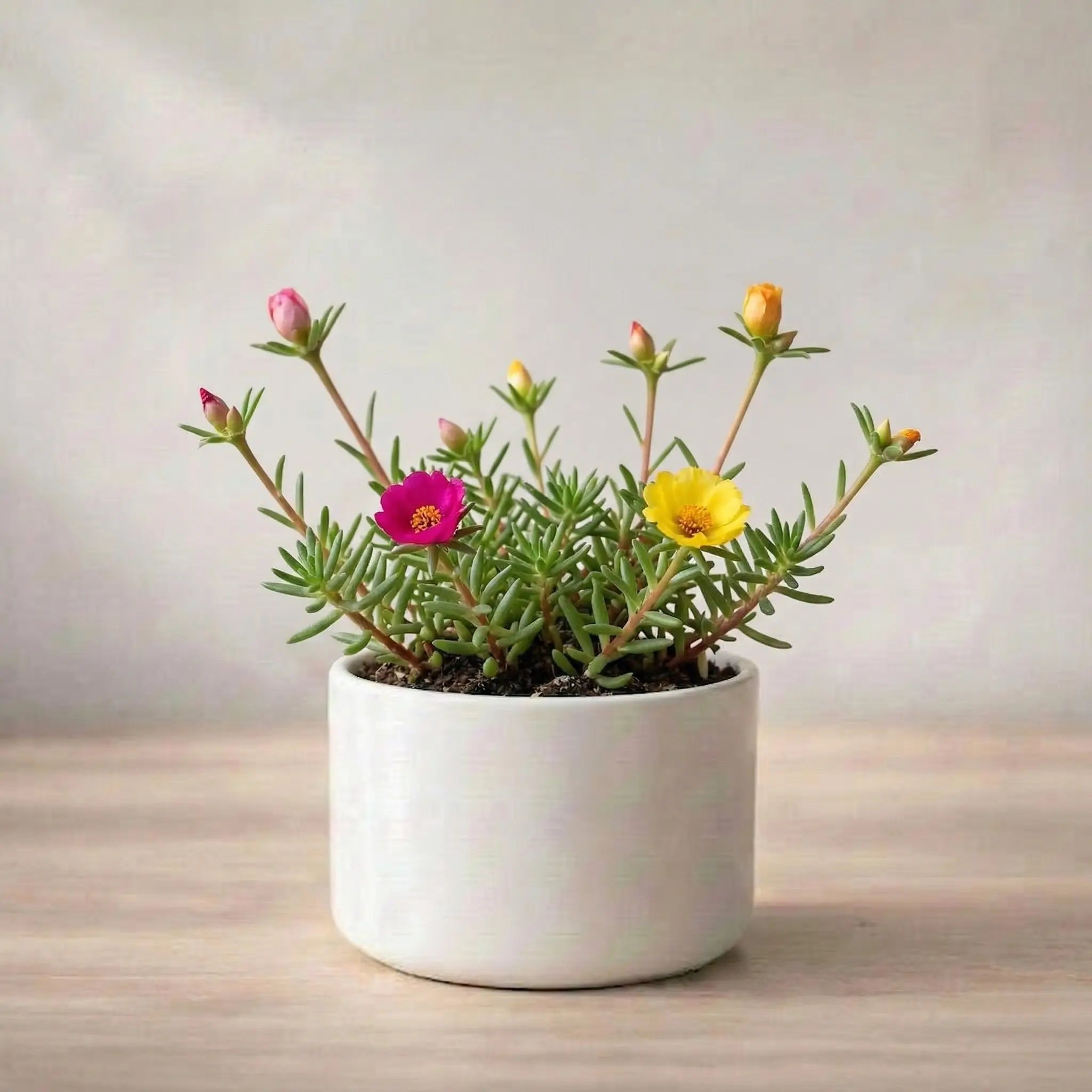 Moss Rose Plant Sapling – Live Colourful Portulaca | Sun-Loving Flowering Plant